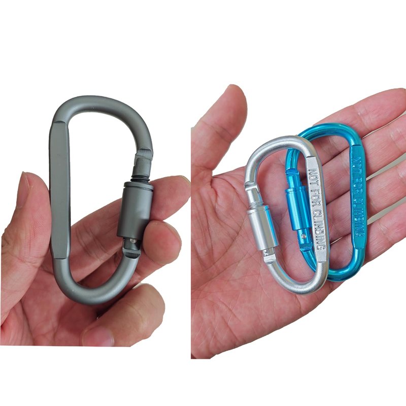 Panrock Carabiner/Clip D Ring Hooks Heavy/4 Colors Locking Carabiner /3.2 in Outdoor Camping/Carabiner for Keys/ 3 of Them Random