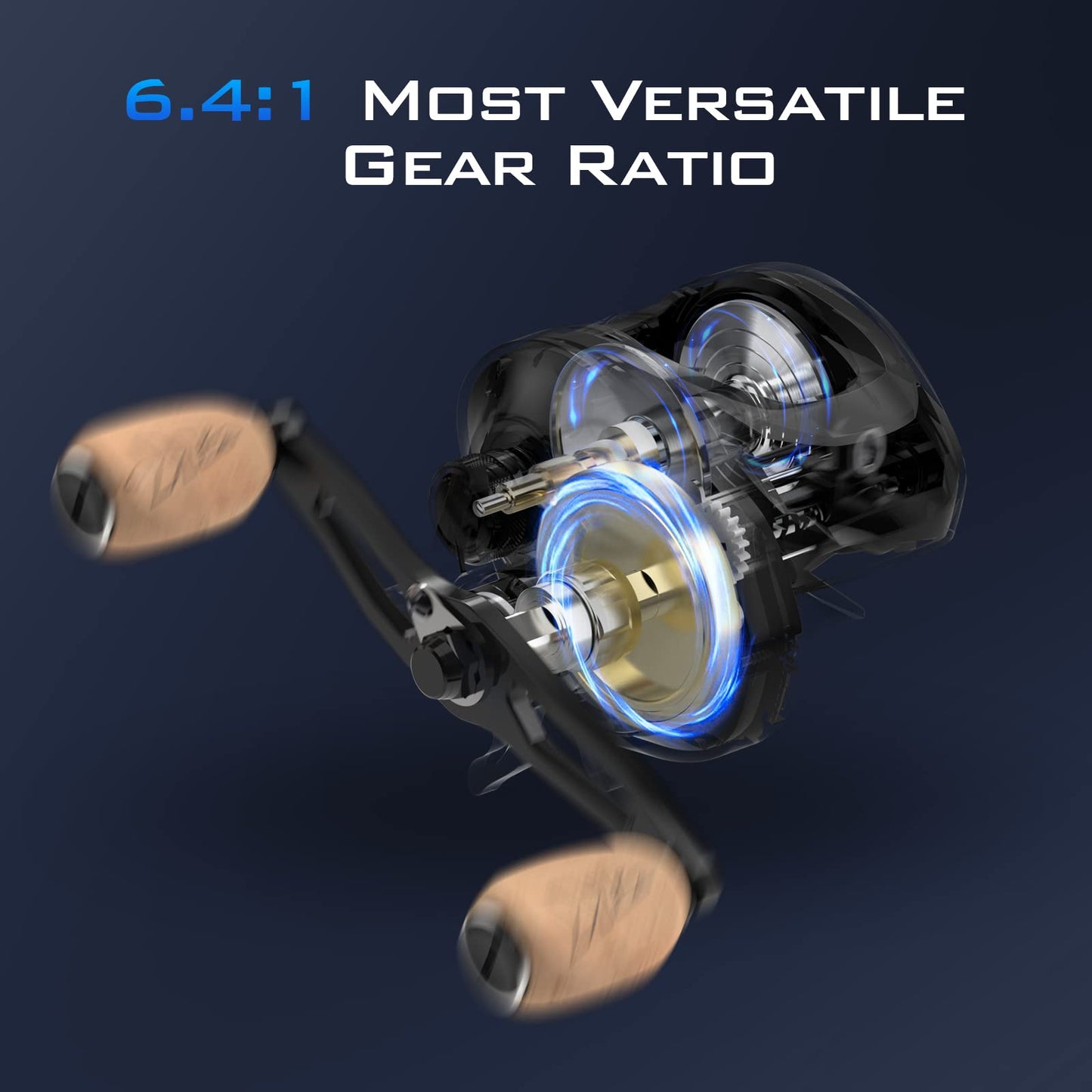 KastKing Megatron 200 Baitcasting Reel, 6.4:1 Gear Ratio, Right Handed