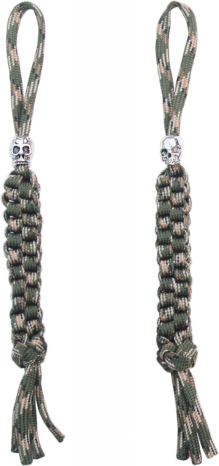 2 pcs Paracord Braided Knife Lanyards with Beads,EDC Tactical Lanyard for Knife,Replacement Line for Outdoor Survival, Camping Cord