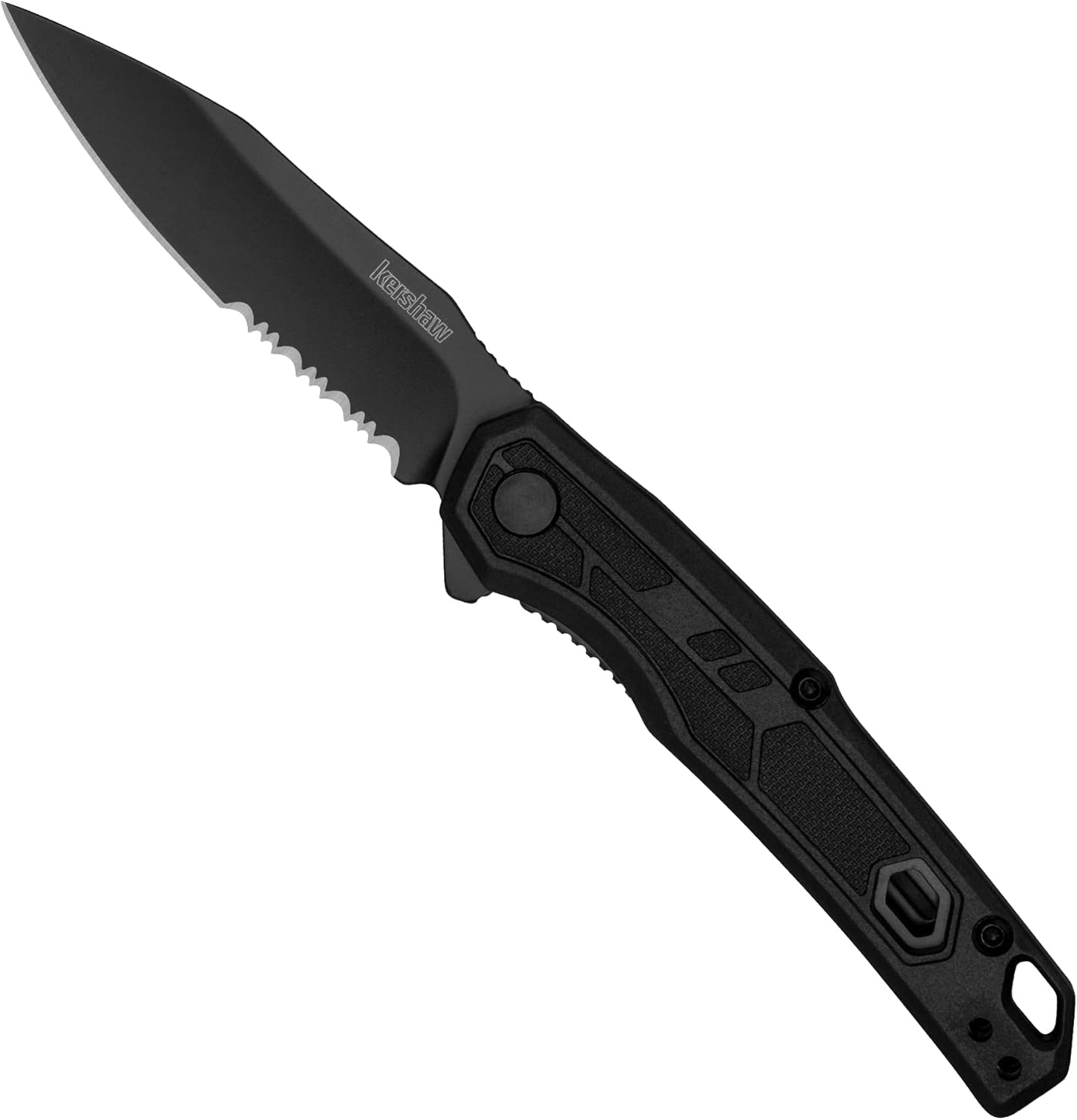 Kershaw Appa Folding Tactical Pocket Knife, SpeedSafe Opening, 2.75 inch Black Blade and Handle, Small, Lightweight Every Day Carry