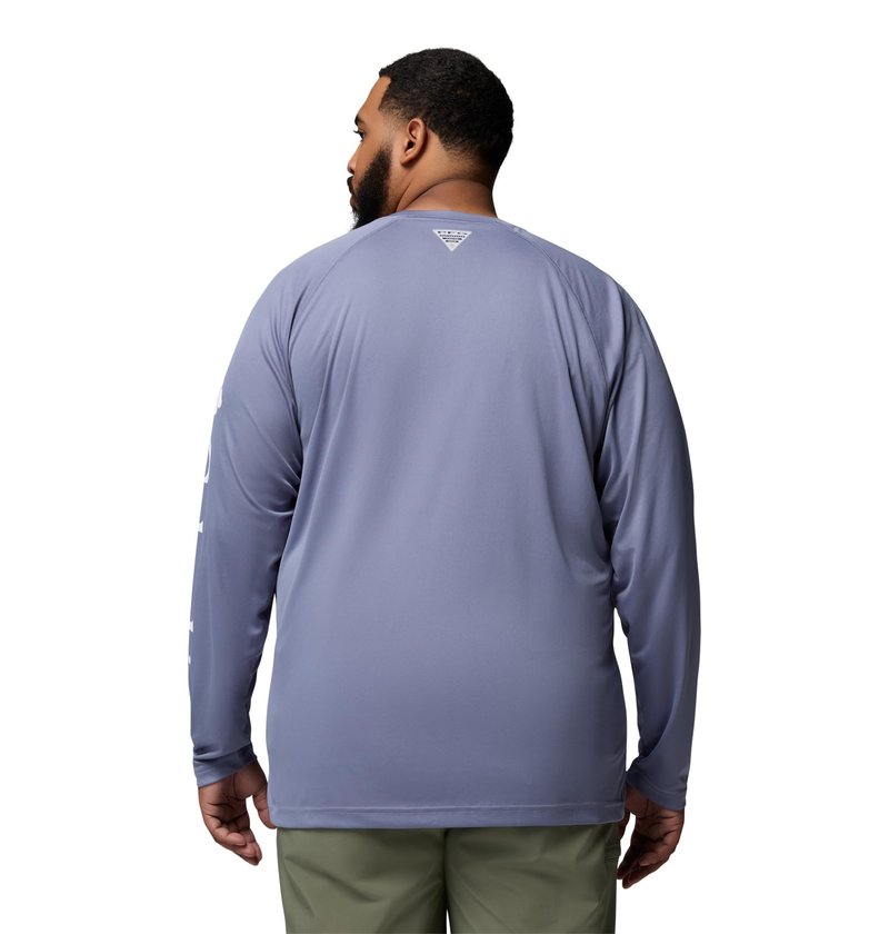Columbia Men's PFG Terminal Tackle Long Sleeve Fishing Shirt, New Moon/White Logo, Large