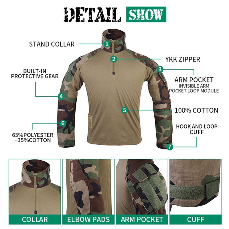 EMERSONGEAR Combat Airsoft Tactical E3 Shirts for Men Long Sleeve Military
