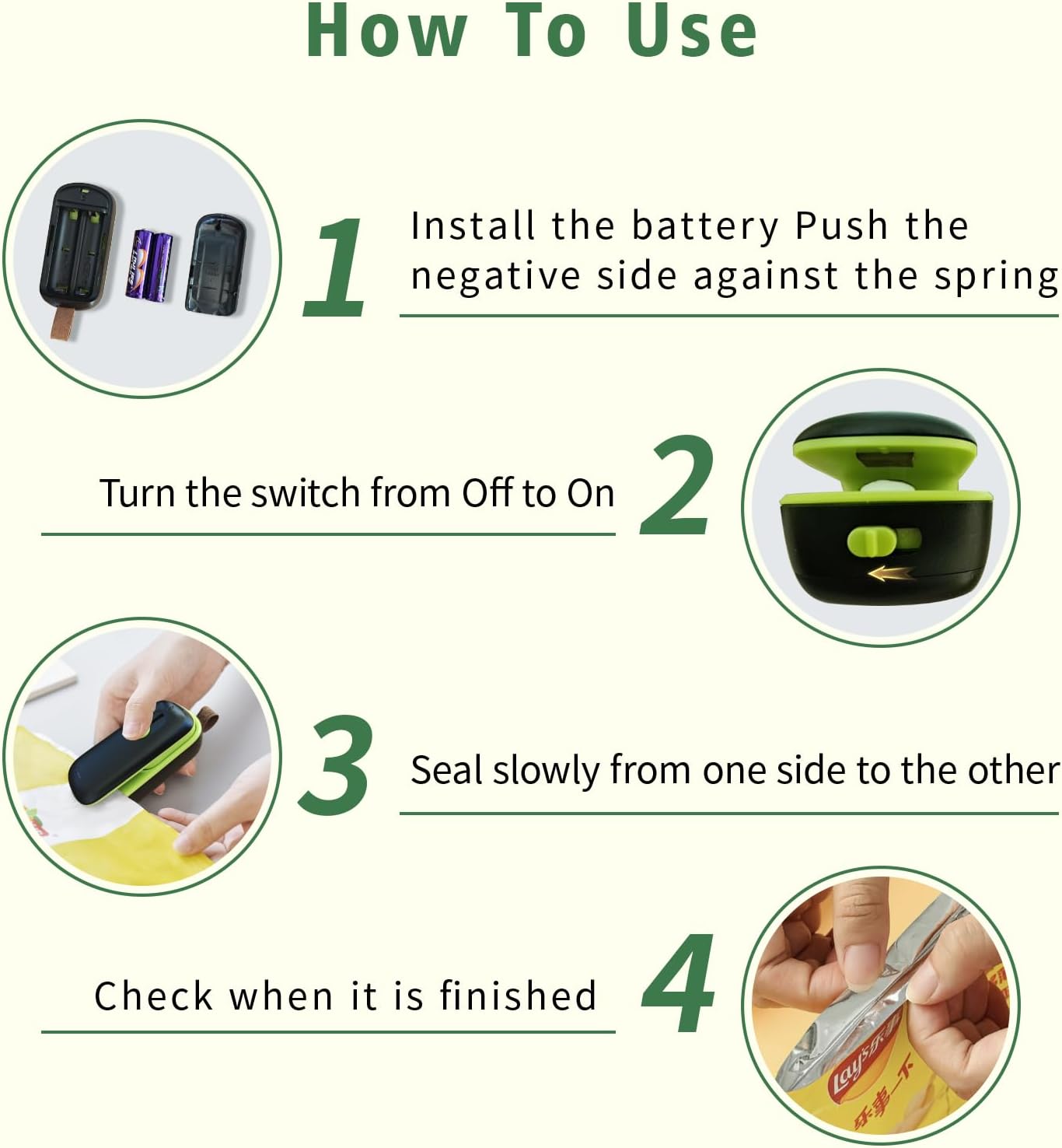 2 in 1 Mini Bag Sealer and Cutter - Magnetic Portable Sealing Machine Heat Seal for Chip Bag Resealer Handheld Reseal Package Plastic Bags for Food Snacks Storage Kitchen Gadgets,Batteries Included