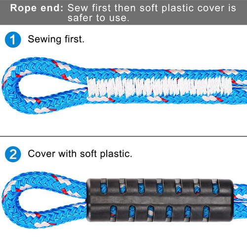 BeneLabel Boat Tow Harness with Stainless Steel Pulley and Quick Connector for Water Sports - Self Centering and Floating Design - for Tubing, Water Skiing and Wakeboarding