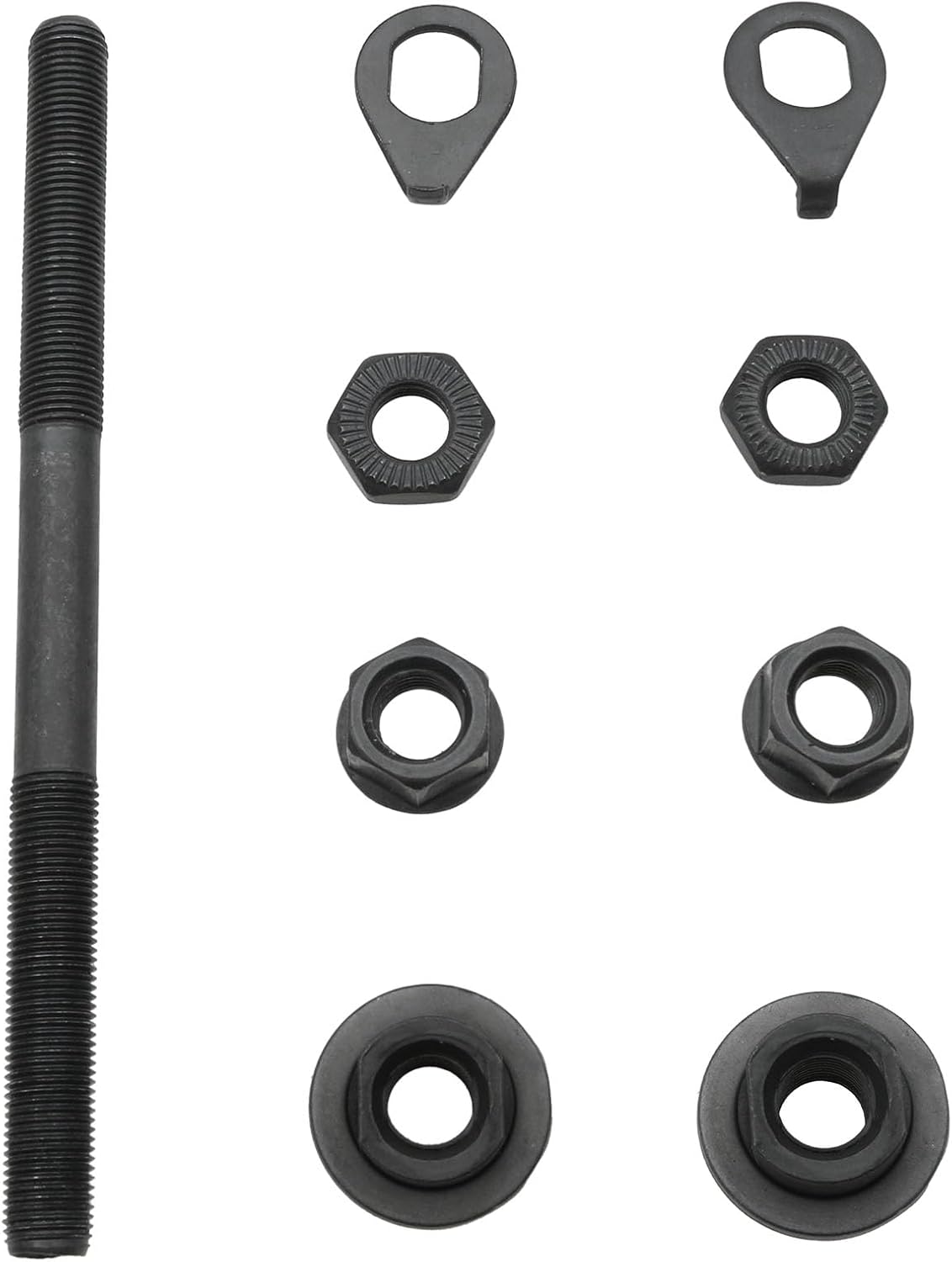 1PCS Bike Axle 150mm Bicycle Multiple Speed Front Hub Axle 3/8 Inch Black Bike Axle Replacement 26 TPI Hub Shaft Conical Lock Nut Washer Kit Bicycle Parts Accessories