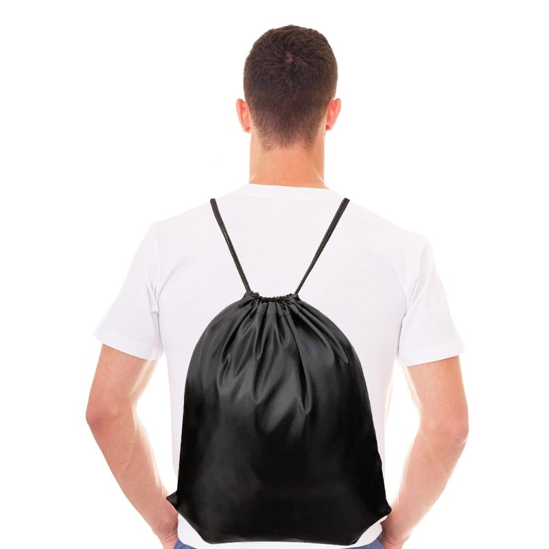 GoodtoU Drawstring Backpack Bulk 48 Pcs Drawstring Bags bulk Nylon Draw String Bag Black String Bags for Adult