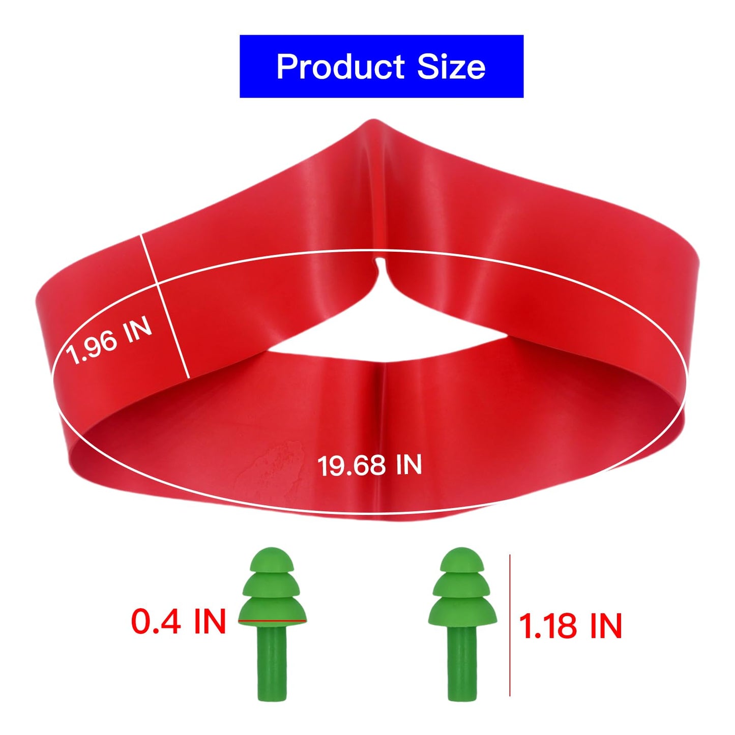 3 PCs Swimming Ankle Strap with 1 Pair Earplug, Rubber Pulling Ankle Band Aquatic Resistance Belt for Swimming Training Legs Resistance Strength Exercise