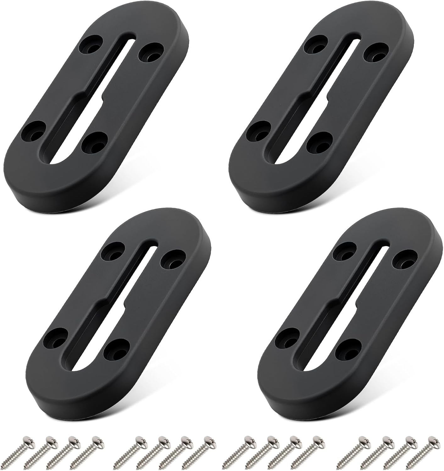Kayak Track Mount, Kayak Rail Track Mount, Kayak Gear Track Accessories, Kayak Low Profile Track for Fishing Rod Holder, Cup Holder, Paddle Holders, Anchor Cleats (4 in, 4 Holes, 4 Pieces)