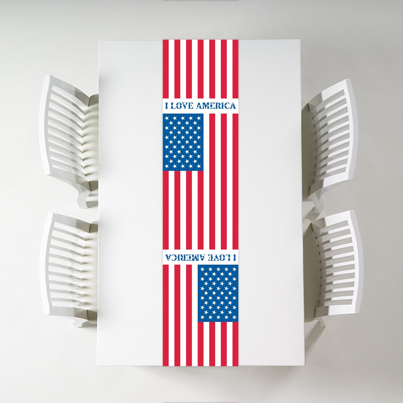 Independence Day Party Table Runner July 4th American Independence Day Party Supplies Decoration Patriot Day Birthday Baby Shower Home Kitchen Room Tabletop Coffee Table