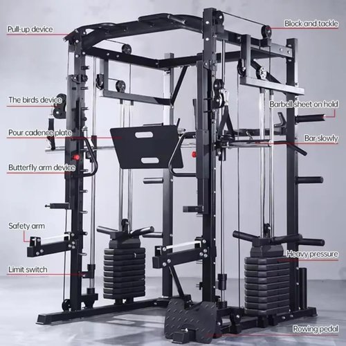Commercial Smith Machine Trainer Deep Squat Frame Type Horizontal Push Frame Multifunctional Gantry Fitness Equipment