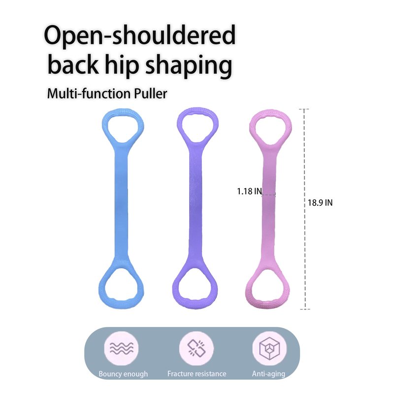 Nzwnxdtq Figure 8 Resistance Band with Handles, Elastic Bands for Working Out,Arm,Back,Shoulder Training Elastic Ropes,Exercise Equipment for Yoga, Pilates,Physical Therapy Stretching (Pink)