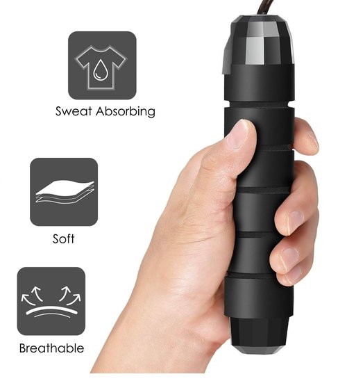 Adjustable Jump Rope with Foam Handles, Tangle-Free Speed Rope with Ball Bearings for Fitness, Home Exercise, and Weight Loss, Suitable for All Ages