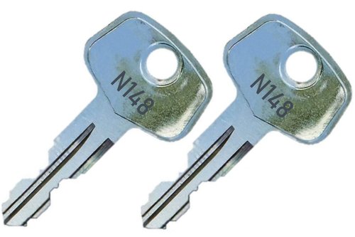 2 Thule N148 Replacement Keys - Roof Racks, Rails, Cargo Box, Carriers, Crossbars, Haulers, Bags (Codes N001-N250 or N001R-N250R) Better Than OEM!