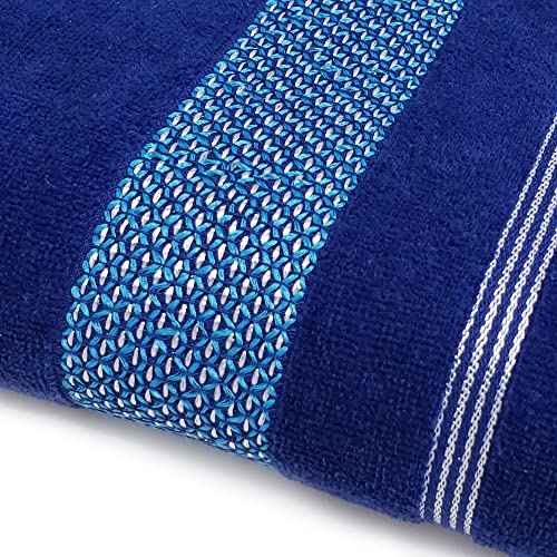 Kaufman - Soft Oversized 35" x 70" Velour Dobby Striped Beach Towels | Absorbent, Quick-Drying | 100% Cotton Thick Beach Towels (Roy)