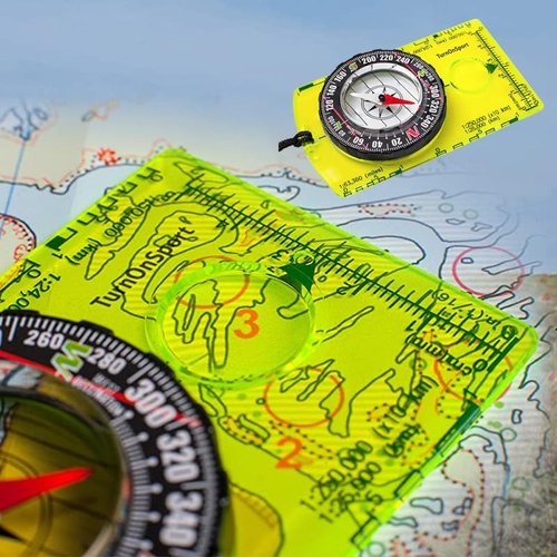 Advanced Orienteering Compass for Hiking and Backpacking, Scout Compass for Camping, Map Reading,Yellow