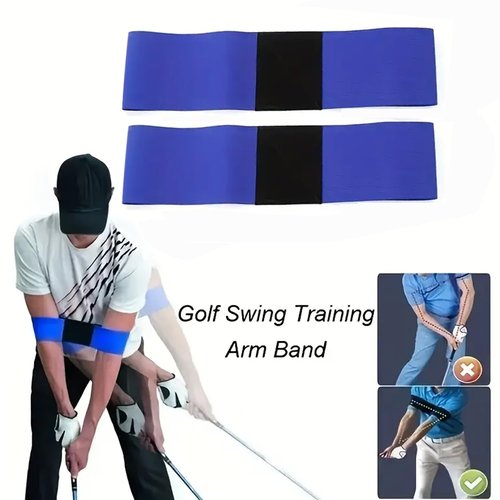 YINTRAX 2 Pack Golf Swing Arm Band Golf Swing Training Aid Elastic Swing Correcting Trainer Band for Golfers Beginners Arm