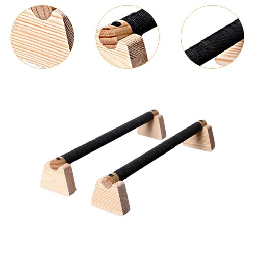 Menolana 2 Pieces Push up Bar Wooden Parallettes Bar for Men Women Portable Sturdy Structure Push up Stand for Exercise Floor Workout, 50CM