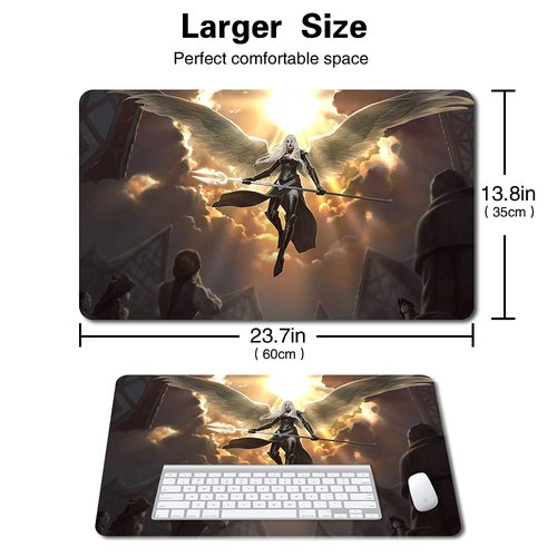LIUYANZE Board Game TCG Playmat Table Mats Games Size 60X35 cm Mousepad Compatible for MTG CCG RPG Trading Card Game (Avacyn, Angel of Hope)
