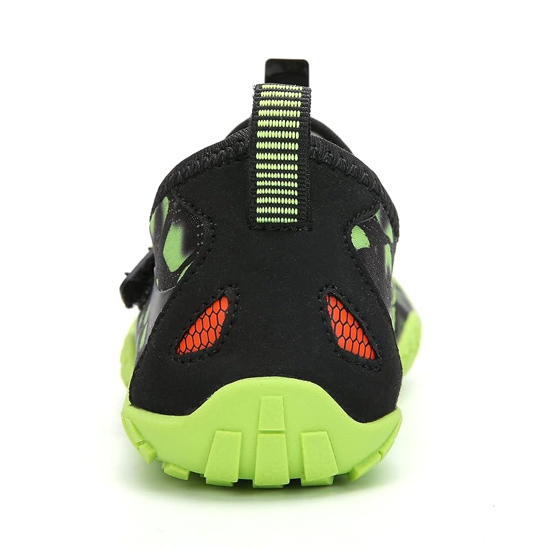 UBFEN Kids Water Shoes - Quick-Dry Aqua Socks for Boys & Girls, Green+2 Big Kid