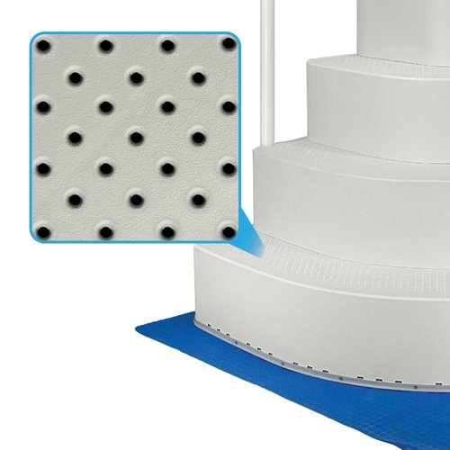 Aqua Select Resin Pool Steps for Above Ground Pools | Oyster Shell White | Heavy-Duty ABS Construction | 350 lb Capacity, Non-Slip Step Treads, & Handrail | Includes Liner Guard | No Weights Needed