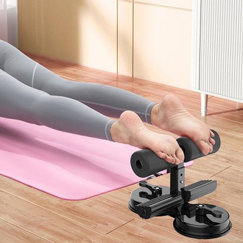 Multi-Functional Training Auxiliary Device | Abdominal Training Aids | Double Suction Cups, Three Levels of Height Adjustment, Home & Gym Fitness Equipment (Black)