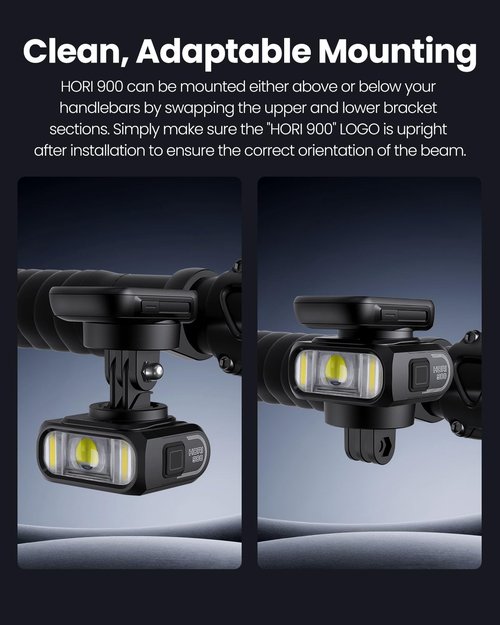 Magicshine Hori 900 Dual Mounted Bike Light 900 Lumens Super Bright Independent DRL Fast USB-C Charging IPX6 Waterproof Rating Bicycle Headlight