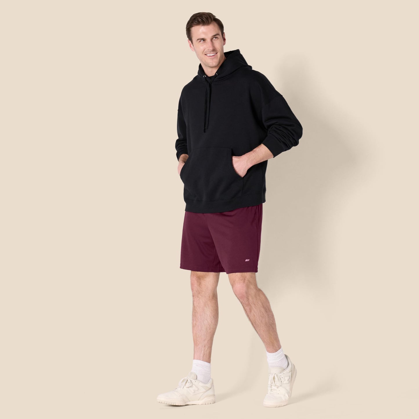 Amazon Essentials Men's Athletic Basketball Gym Shorts, Breathable Moisture Wicking Loose-Fit with Elastic Waist, Pack of 2, Burgundy/Navy, Medium