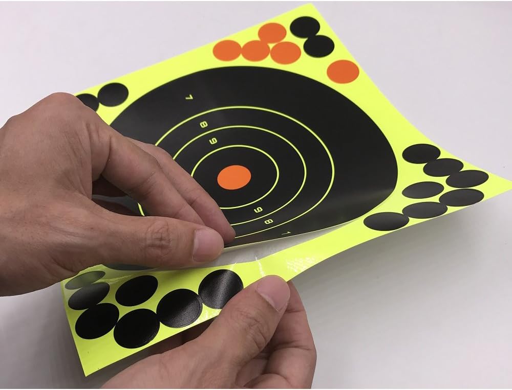 100 Pcs 8" Self Adhesive Splatter & Reactive Shooting Targets for Gun-Pistol-Rifle-Airsoft-Pellet Gun- Air Rifle (100 pcs)