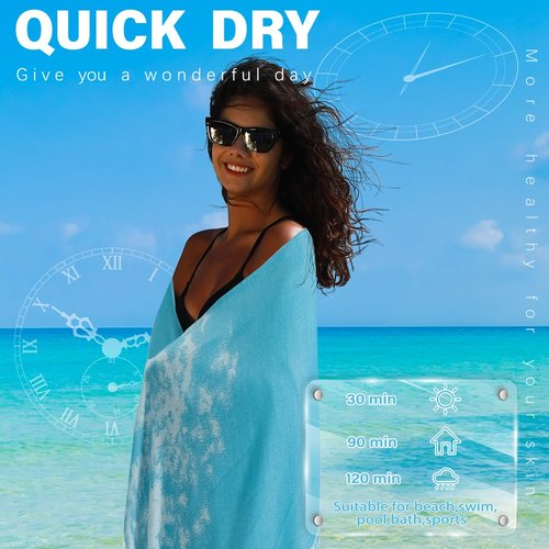 Widdonen Thin Turkish Beach Towel Lightweight Quick Dry Absorbent Cotton Bathroom Bath Pool Swim Towels Extra Large Oversized Sand Free Beach Accessories Essentials Cloud Gifts for Adult