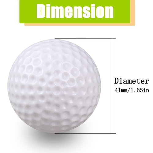 KOFULL Plastic Golf Balls, 24/Pack Practice Golf Balls, 42mm Hollow Limited Flight Golf Practice Balls for Swing Practice Driving Range Backyard, Golf Party Decorations DIY Ideas