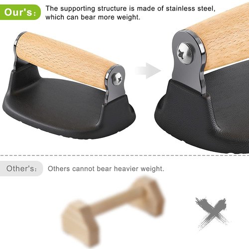 Dolibest Push-Up Bars Wood Push Up Handles Push Up Stand for Strength Training Equipment, Floor Workout Exercise (2PCS)