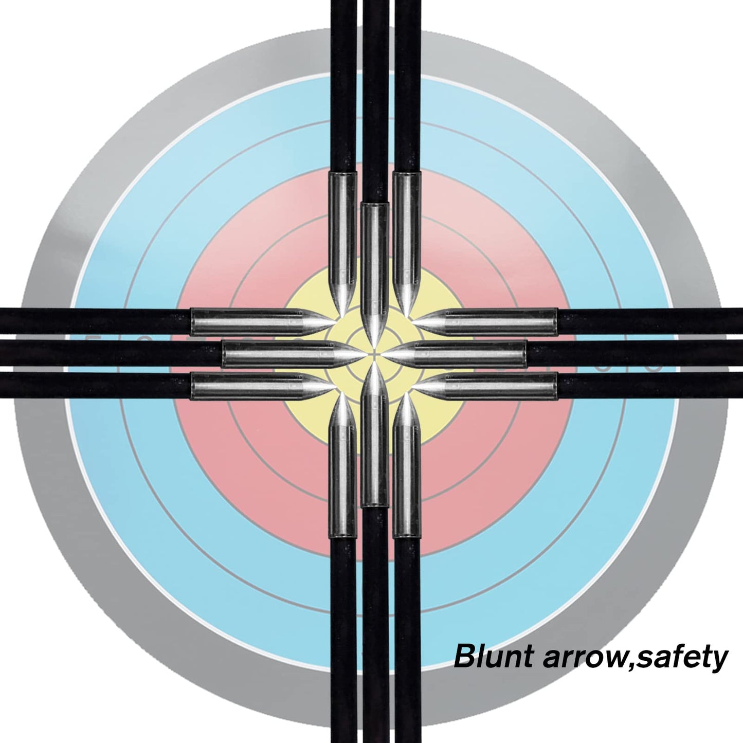 Lanneret Archery Practice Target Arrows for Youth and Beginners, 26/28inch Fiberglass Arrows for Compound & Recurve Bow(Pack of 12) Black