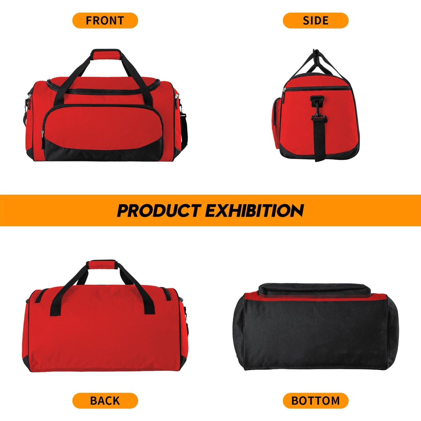 Uarition Gym Duffle Bag for Women - 50L Red Large Duffel Bags for Sports, Workout, Traveling, Durable Heavy Duty Duffel Gear Bag