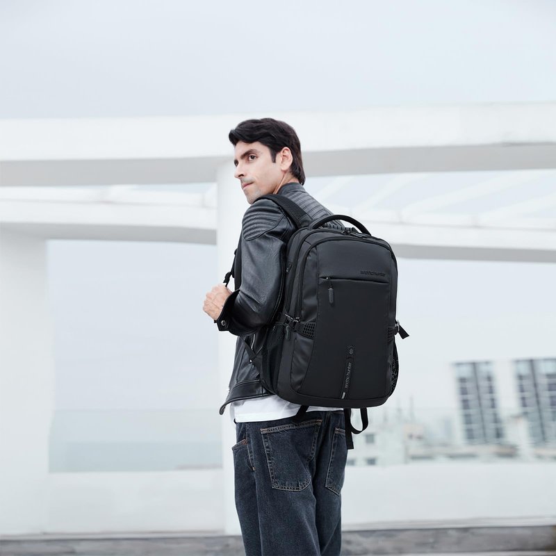 ARCTIC HUNTER AH Business Laptop Backpack for Men Work Commuting, 30L Large Travel Carry On Backpack Flight Approved for Airplane, Professional Adult College Backpacks Casual Daypack, Black