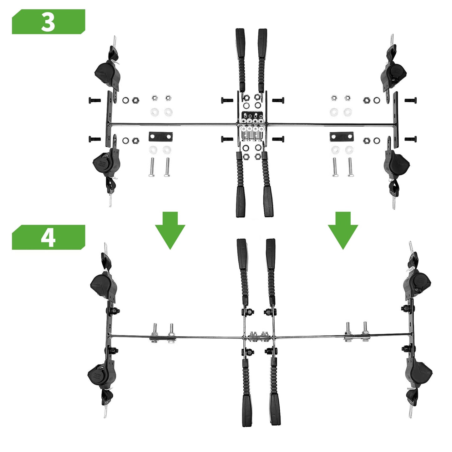 10L0L Universal 4 Passenger (2+2) Golf Cart Seat Belt Kit for EZGO, Yamaha, Club Car, Fits Front Rear Seat, with Bracket