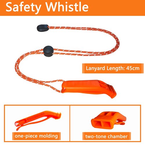Amzonly Emergency Whistle, 120db+ Safety Whistle Survival Shrill Loud for Camping Hiking Hunting Boating Fishing Life Vest Jacket Rescue Signaling Kids Lifeguard 9 Pack