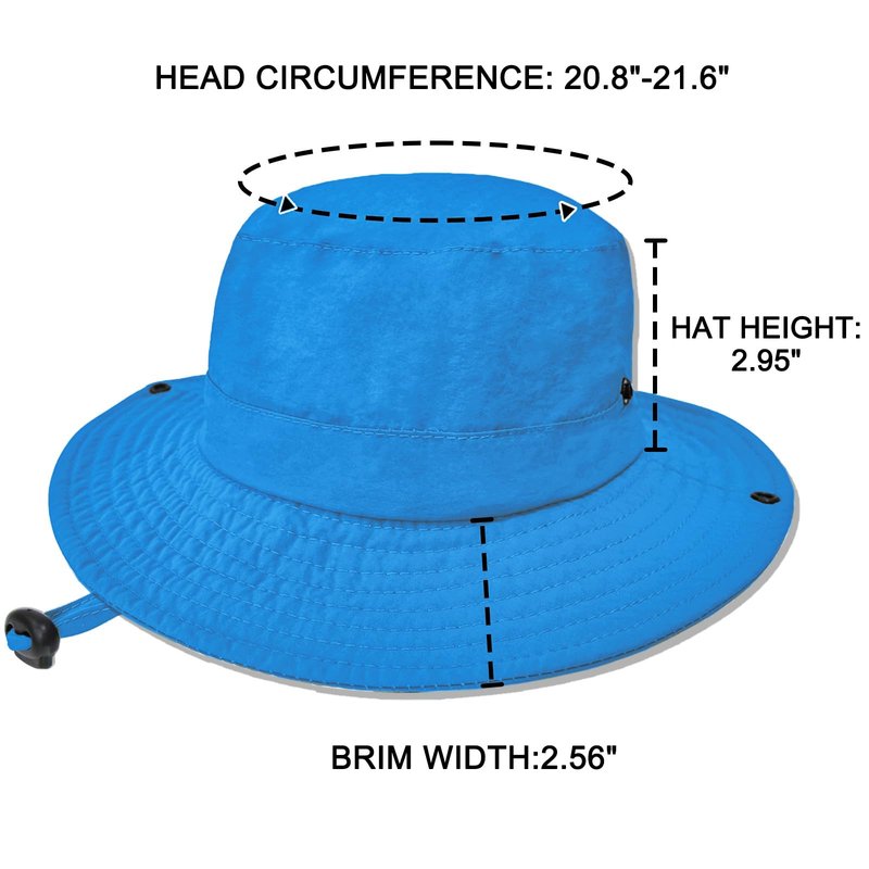 Outdoor Kids Sun Hat UPF 50+ Quick Dry Foldable Bucket Hat Lightweight Adjustable Fishing Safari Hat for Girls and Boys Royal Blue