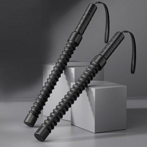 2-Pack Battle Rope & Ropeless Fitness Sticks Set - Dual Spring Resistance Training Cords for Full Body Workout, Home Gym Equipment for Men/Women Strength Conditioning (Rope)