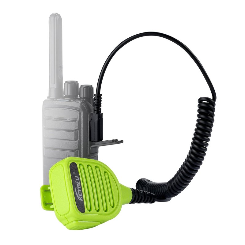 KEYBLU Waterproof Shoulder Speaker Mic 2 Pin Two Way Radio Microphone with 3.5mm Audio Jack Compatible with BaoFeng GT-5R / UV-5R, BTECH, Kenwood and Retevis Radios Walkie Talkie