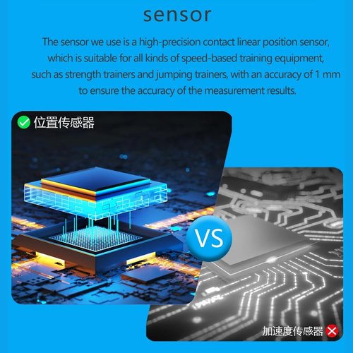 Velocity Based Training Tool, Linear Encoder for Powerlifting & Vertical Jumps - ±1mm Precision | Realtime Training Data Tracking | Voice Feedback | 50h Battery | Magnetic Mount (High version)