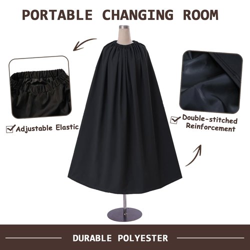 Portable Changing Room, Changing Tent for Dancers, Instant Privacy Shelter Black Cover Changing Curtain for Beach, Car, Boating, Photo Shoots & Dance Competitions - 4.59ft Length