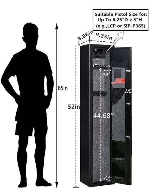 KAER 2-Gun Safes for Home Rifle and Pistols Electronic Gun Security Cabinet Quick Access Gun Rifle Gun Security Cabinet Safes Gun Cabinet for Shotguns with Built-in Removable Storage Shelf-1.73
