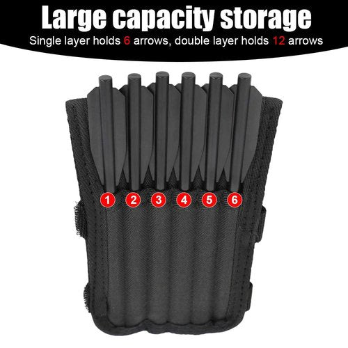 DONGKER Cross Arrow Quiver,Waterproof Oxford Fabric Arrow Bag Holder Single/Double Layer Option for Hold 6/12 Arrows