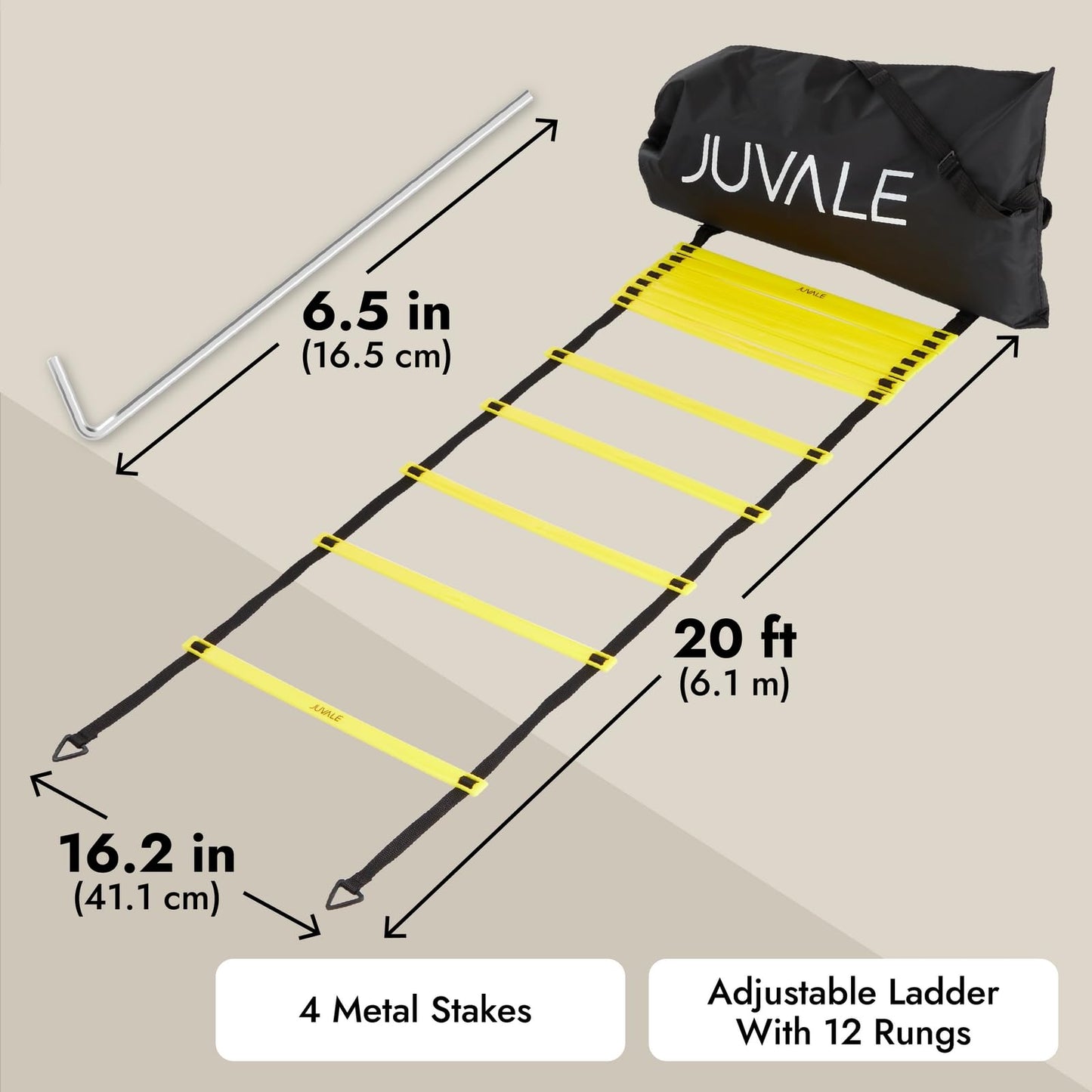 Juvale Agility Ladder Speed Training Equipment – Resistance Parachute and Workout Cones for Football and Soccer, Sports Footwork Gear - Football Accessories