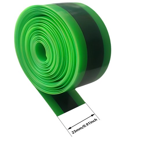 2 Rolls Bike Tire Liner Protection Strip, Road & Mountain Bike Tube Flat Protector Puncture Proof TPU Tire Liner (Green and Black, 23 * 1.0 * 2300mm)