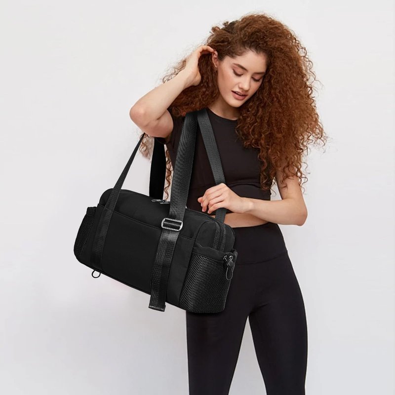 WLLWOO Small Gym Bag Wet Pocket Women Mini Tote Yoga Duffle Bag Lightweight Workout Bag for Dance Weekends Sports