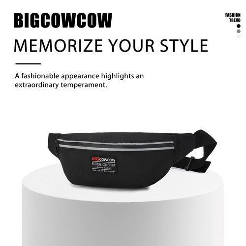 BIGCOWCOW Fanny Packs for Women Men Fashion Waterproof Belt Bag, Cute Waist Pack for Travel Hiking Running