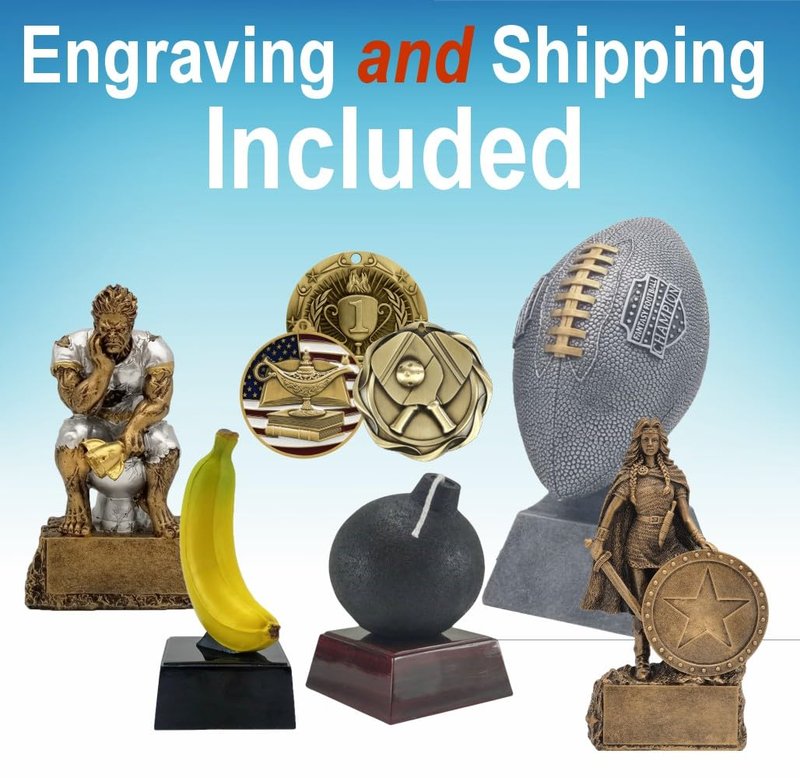 Decade Awards Personalized 1st Place Toilet Trophy - Engraved Action Pedestal First of The Worst Award - #1 Loser Award - Customize Now (1ST-7 Inch)