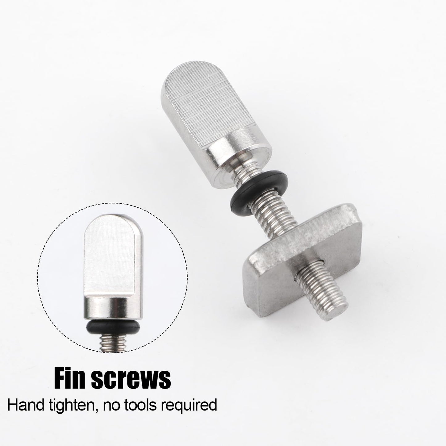 10pcs Surfboard Fin Screws, 316 Stainless Steel Paddle Board Fin Screw and Plate Surfboard Surfing Accessories with O-Rings for Surf Longboard & SUP