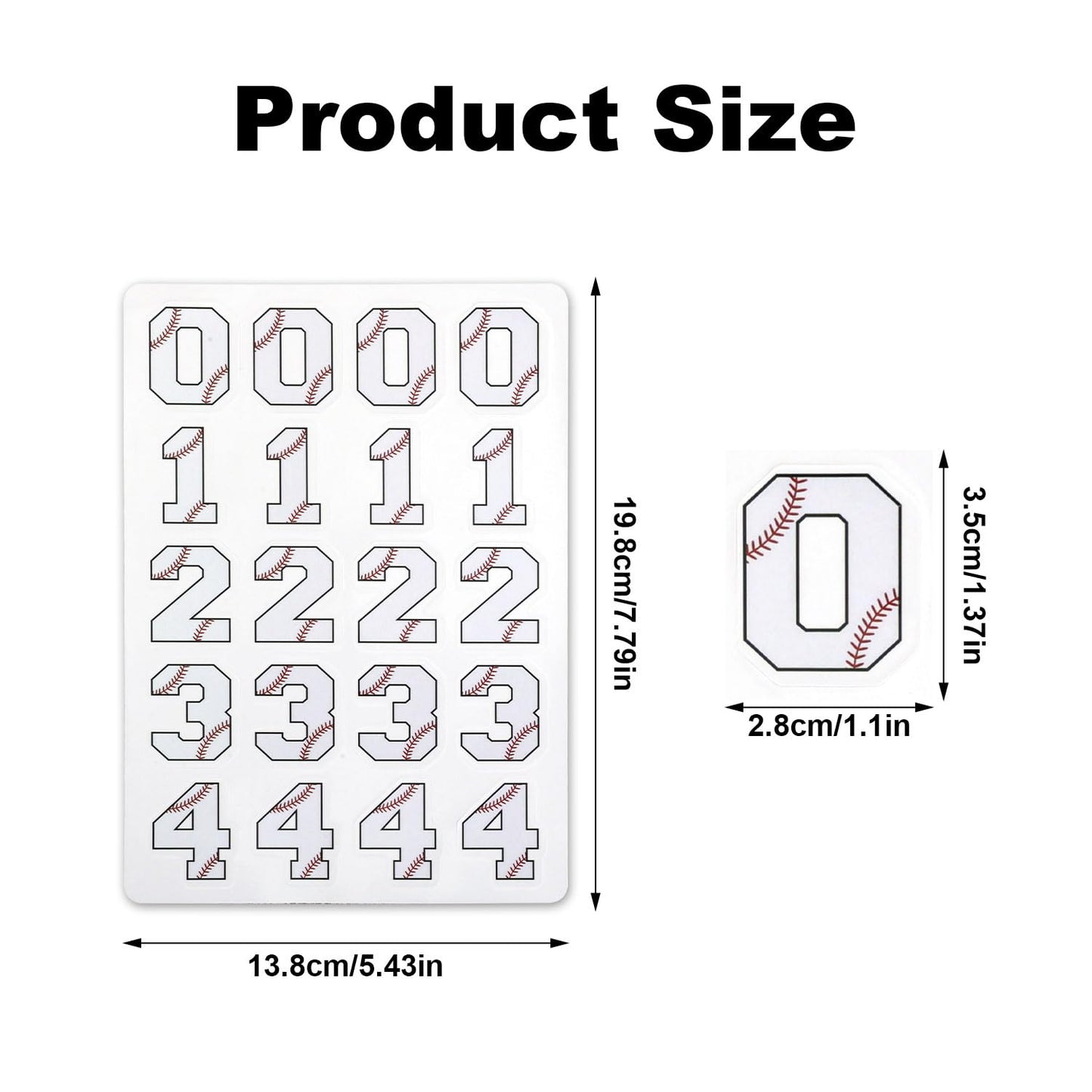 200pcs Helmet Number Stickers, Self-Adhesive Numeric Sports Decals for Baseball Hockey & Football Helmets Waterproof Numbers for Player Identification (White)